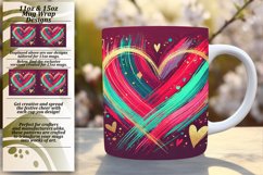 Luxurious 11oz Mug Wrap Png Design , Heart Product Image 1