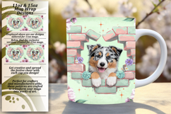 Colorful 11oz Mug Wrap Png Template , Cute Dog Product Image 1