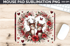 Watercolor Deer Mouse Pad Sublimation - Valentines PNG Product Image 1
