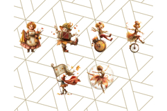 Autumn Circus Performers Clipart Vintage Characters PNG Product Image 2