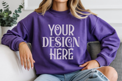 Navy Gildan 18000 Mockup, Sweatshirt Crewneck Mockups Product Image 1