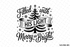 Merry &amp; Bright Svg | Christmas Svg | Svg Cut Files Product Image 1