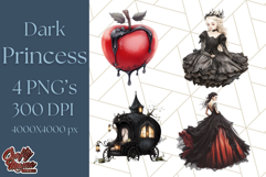 Dark Enchanted Princesses, Gothic Fairy Tale Clipart PNG Product Image 1