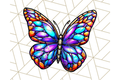 Stained Glass Hearts and Butterflies Clipart PNG Product Image 2