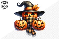 Halloween Pumpkins Sublimation - Clipart PNG Design Product Image 1