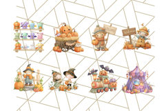 Creepy Carnival Halloween Clipart PNG with Hayride Art Product Image 6