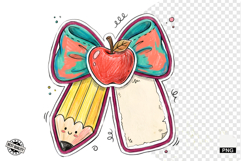 Back to School Pencil Bow PNG Product Image 1