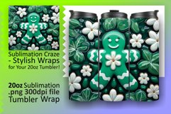 Sublimation Magic: Winter 3D Gingerbread Man Tumbler Wrap Product Image 1
