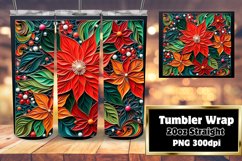 Holiday 3D Vibrant Winter Flower Christmas Tumbler 20oz Product Image 1