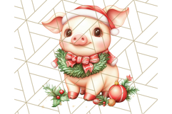 Vintage Christmas Clipart PNG, Cute Animals Holiday Elements Product Image 2