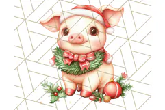 Vintage Christmas Clipart PNG, Cute Animals Holiday Elements Product Image 2