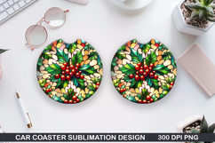 Christmas Car Coaster Sublimation| Christmas Coaster PNG Product Image 1