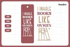Bookmark Saying SVG | Funny Book Lovers - I Inhale Books Product Image 3