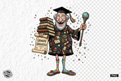 Whimsical Graduation Grandpa Clipart Product Image 1
