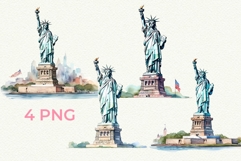 Statue of Liberty PNG 4th of July Watercolor Clipart Product Image 3
