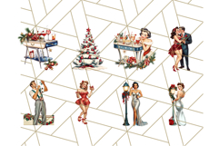 Vintage Glamorous Christmas Party Clipart PNG, Holiday Png Product Image 2