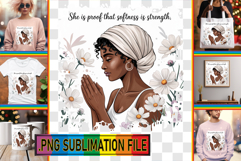 Elegant Tote Bag Ideas PNG, Praying Woman Product Image 1