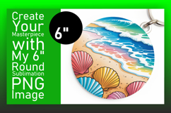 Elegant Circle Coaster PNG Artwork , Summer Beach Product Image 1