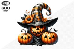 Halloween Pumpkin Sublimation - Clipart PNG Design Product Image 1
