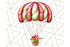 Santa Sleigh Ride Clipart PNG, Flying Reindeer Christmas Art Product Image 2
