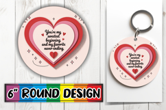 Blissful Keychain Sublimation PNG, Heart Quote Product Image 1