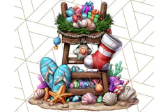 Summer Christmas Clipart PNG, Tropical Holiday Art Clip Art Product Image 2