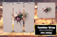 VIBRANT 20oz Tumbler Wrap for Sublimation , 3D Heart Product Image 1