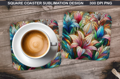 Flower Coaster Sublimation, Easter Coaster PNG Design Product Image 1