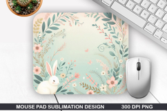 Flowers Mouse Pad Sublimation, Spring Mouse Pad PNG Design Product Image 1