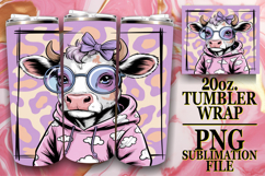 Radiant Adventures 20oz tumbler wrap, Cute Cow Product Image 1