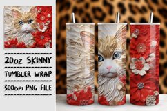 Playful Tumbler with 3D Cats: Glossy Artistry Product Image 1