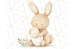 Spring Bunnies PNG Watercolor Bunny Clipart, Pastel Easter Product Image 2