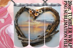 Timber Tranquility: 20oz Wood Heart Wrap Product Image 1