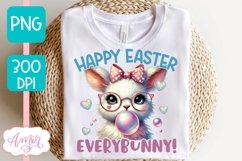Happy Easter everybunny sublimation, Cute Easter bunny PNG Product Image 2