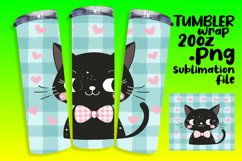 Sweet Watercolor Cat Tumbler Wrap Design Product Image 1