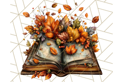 Autumn Library Clipart PNG, Cozy Fall Book Art Product Image 2