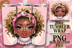 RADIANT LOVE 20oz TUMBLER WRAP, Afro Girl Product Image 1