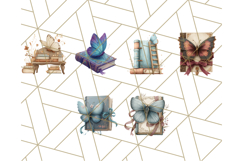 Cottagecore Butterfly and Book PNG Clipart Reading Elements Product Image 2