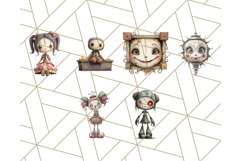 Creepy Dolls Clipart 60 PNG Haunted Toy Characters Product Image 2