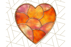 Stained Glass Heart PNG Clipart in Pastel and Bright Colors Product Image 2