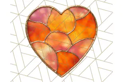 Stained Glass Heart PNG Clipart in Pastel and Bright Colors Product Image 2