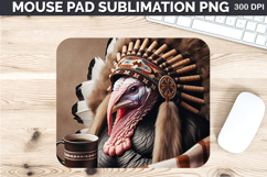 Watercolor Turkey Mouse Pad Sublimation - Thanksgiving PNG Product Image 1