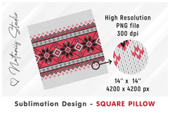 5 Cozy Christmas Knitted Designs - Sublimation Square Pillow Product Image 3