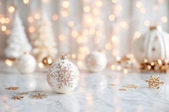 Christmas Lights Background Design, Cute Winter Background Product Image 1