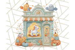 Pastel Halloween Town PNG Clipart, Spooky Shops &amp; Homes Png Product Image 2