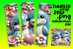 Stylish Tumbler Design for Sublimation , Sweet Animals Product Image 1