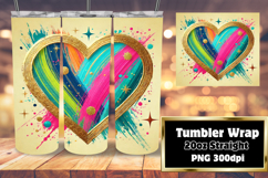 Amazing 20oz Tumbler Wrap Download , Heart Product Image 1