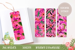 Tropical Flowers Bookmark Designs, Pink Flowers Bookmarks Product Image 1