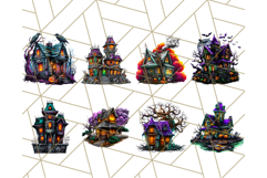 Haunted Houses Clipart PNG, Spooky Halloween Homes Product Image 6