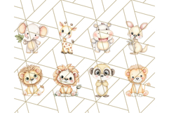 Tiny Zoo Friends Clipart, Cute Cartoon Zoo Animals PNG Product Image 6